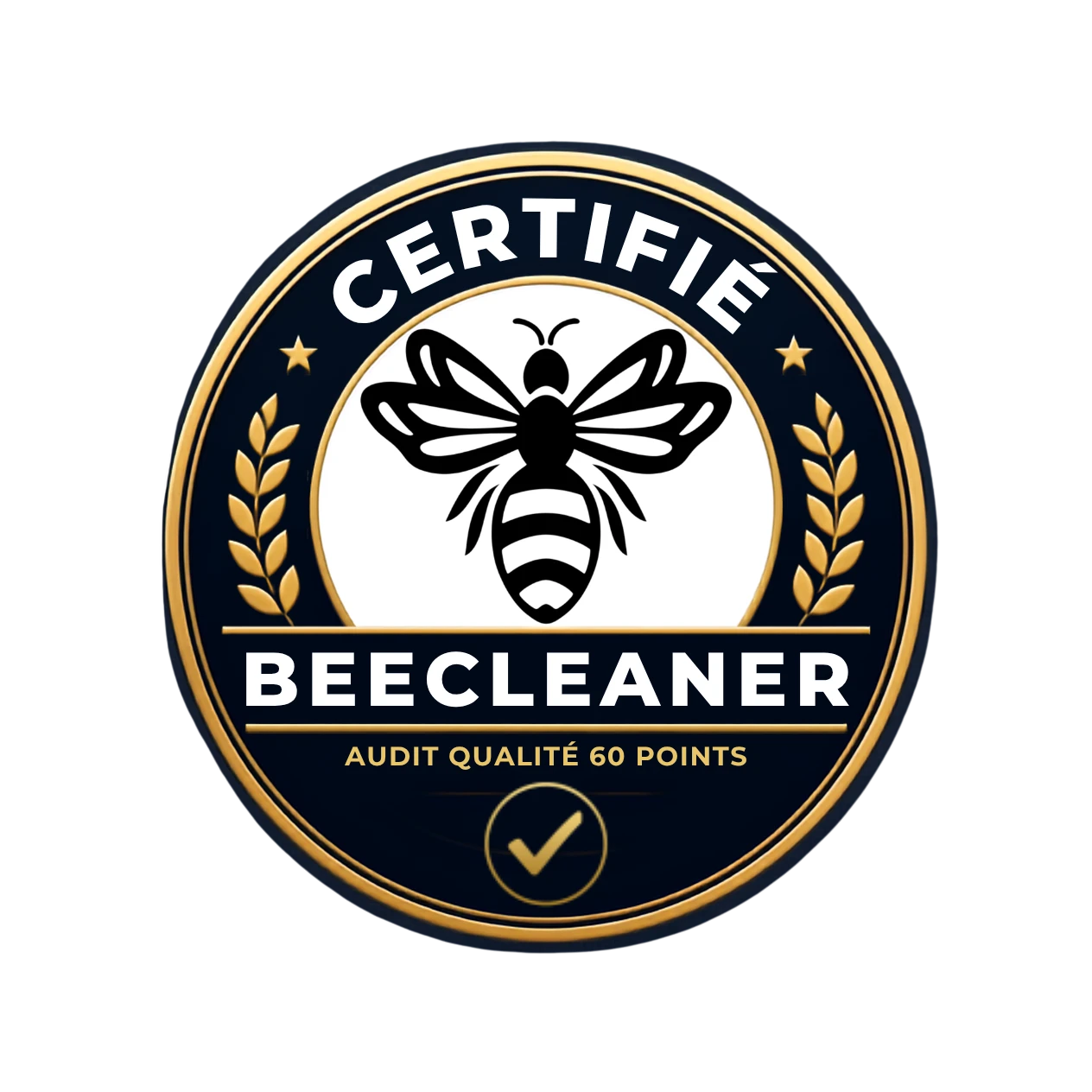 Badge de certification qualité créé sur-mesure pour Bee Cleaner Aix