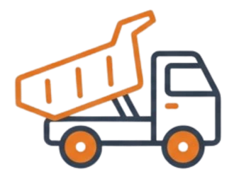 Camion benne, benne bascul&eacute;e