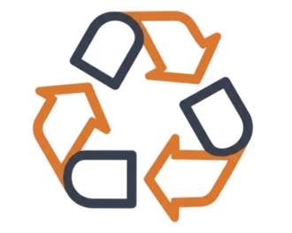 Symbole de recyclage &agrave; trois fl&egrave;ches