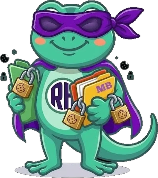 Mascotte Mon Bureau RH masqu&eacute;e, dossiers ferm&eacute;s par des cadenas