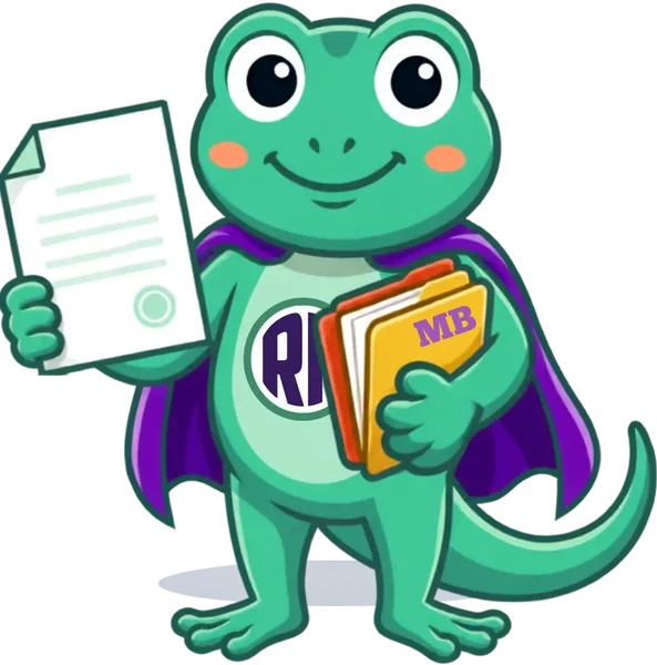 Mascotte Mon Bureau RH pr&eacute;sentant une attestation
